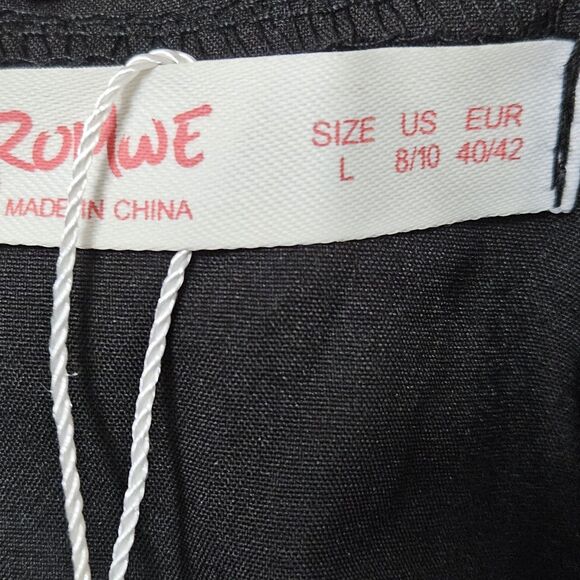 Romwe Dress Women's Lg Black Whimsygoth Fairy Off Shoulder Sheer Bell Sleeve NWT - Picture 3 of 14